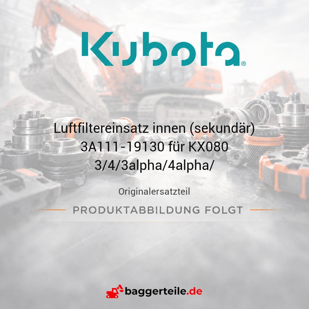 Kubota Luftfiltereinsatz innen (sekundär) 3A111-19130 für KX080 3/4/3alpha/4alpha/