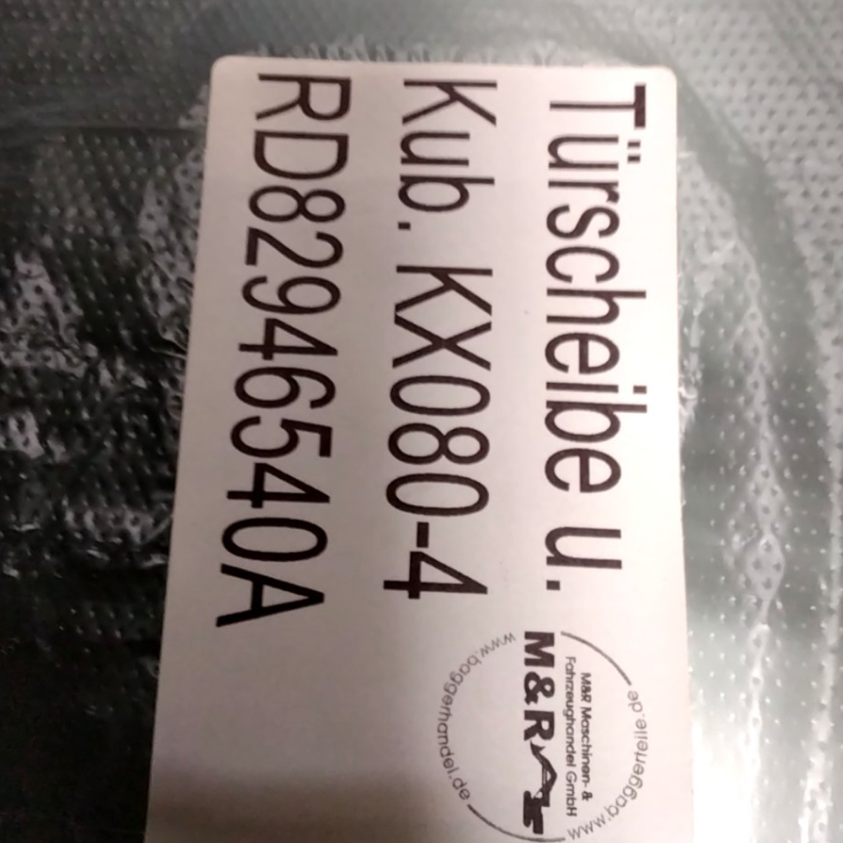 Türscheibe RD82946540A für Kubota KX080-4