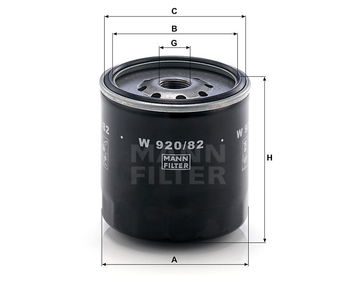 Ölfilter Mann Hummel - W 920/82 passend zu JOHN DEERE