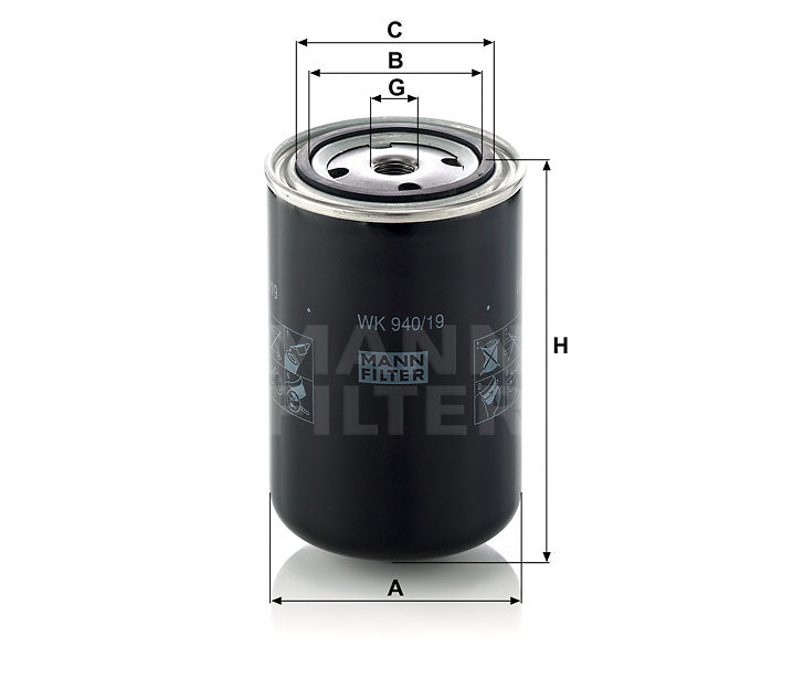 Kraftstofffilter Mann Hummel - WK 940/19 passend zu LIEBHERR