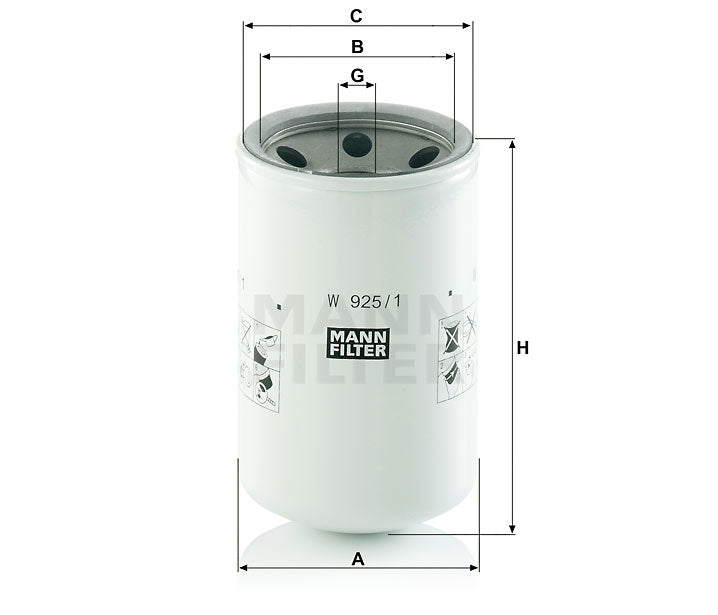 Luftfilter Mann Hummel - W 925/1 passend zu JOHN DEERE
