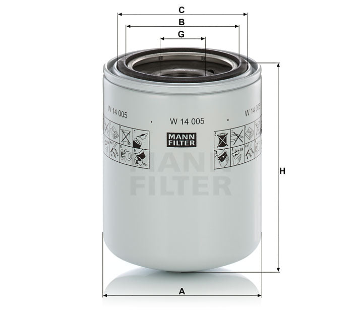 Luftfilter Mann Hummel - W 14 005 passend zu CASE/CASE IH