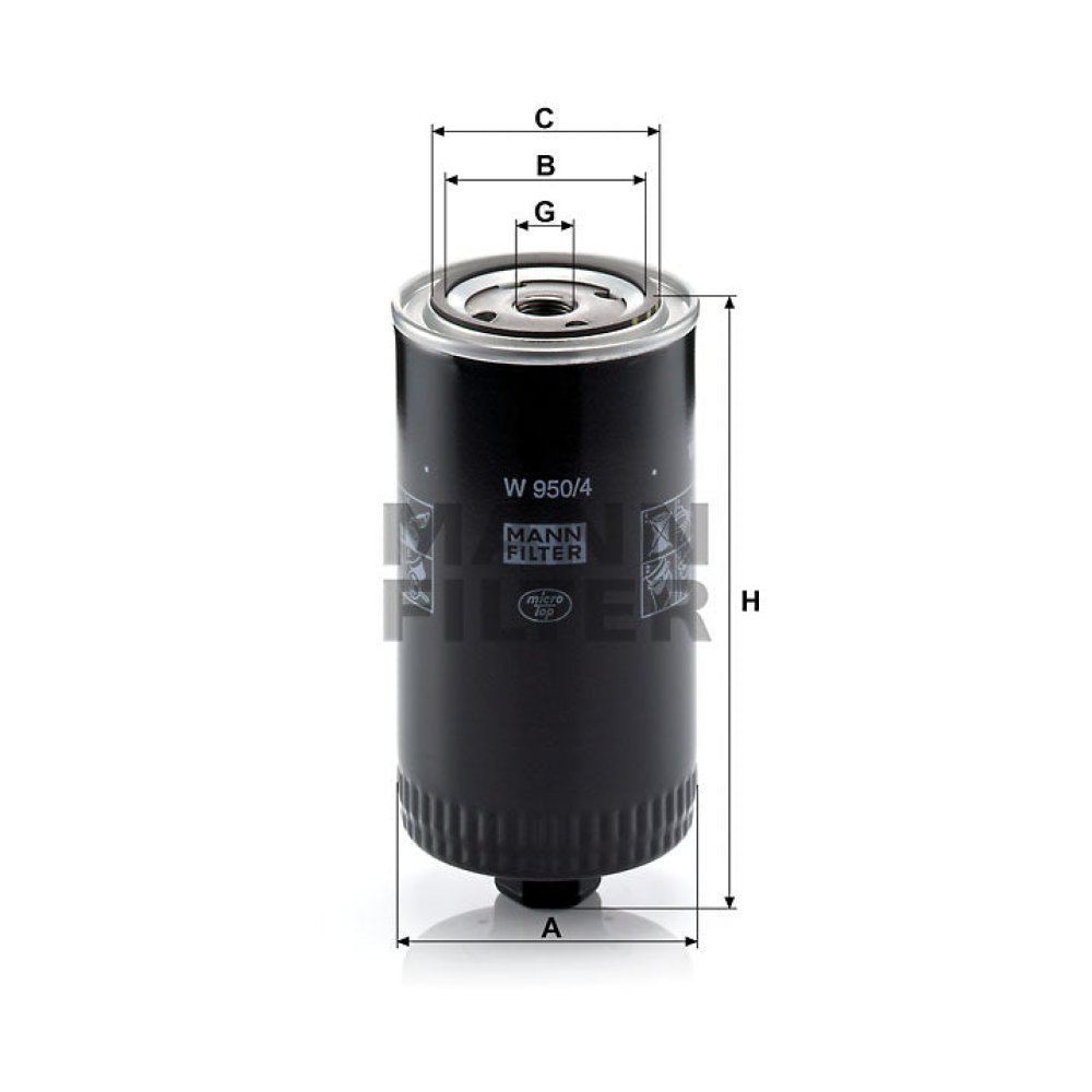 Ölfilter Mann Hummel - W 950/4 passend zu KUBOTA