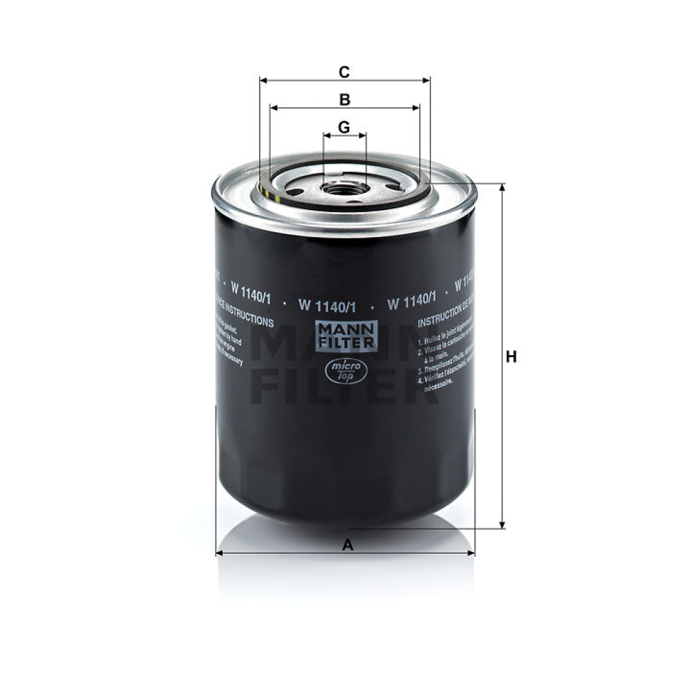 Ölfilter Mann Hummel - W 1140/1 passend zu KUBOTA