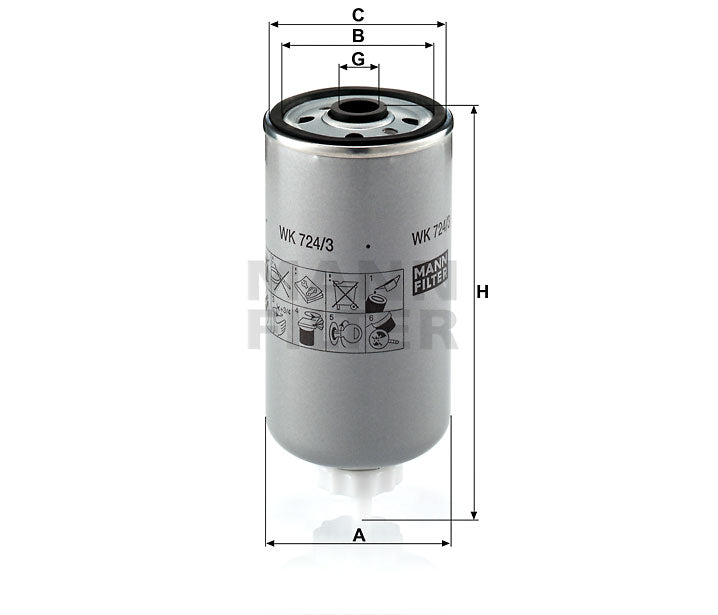 Kraftstofffilter Mann Hummel - WK 724/3 passend zu RENAULT VI