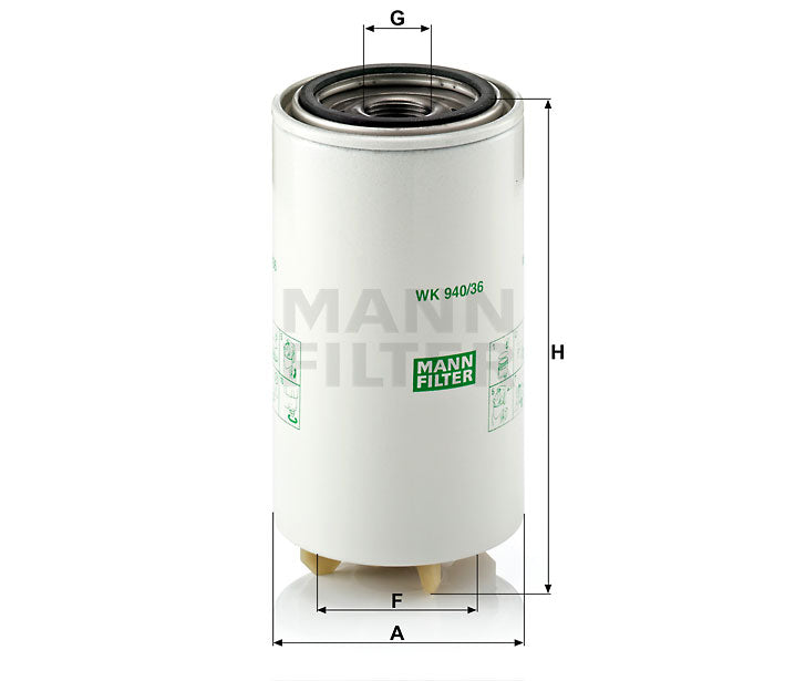 Kraftstofffilter Mann Hummel - WK 940/36 x passend zu CASE/CASE IH