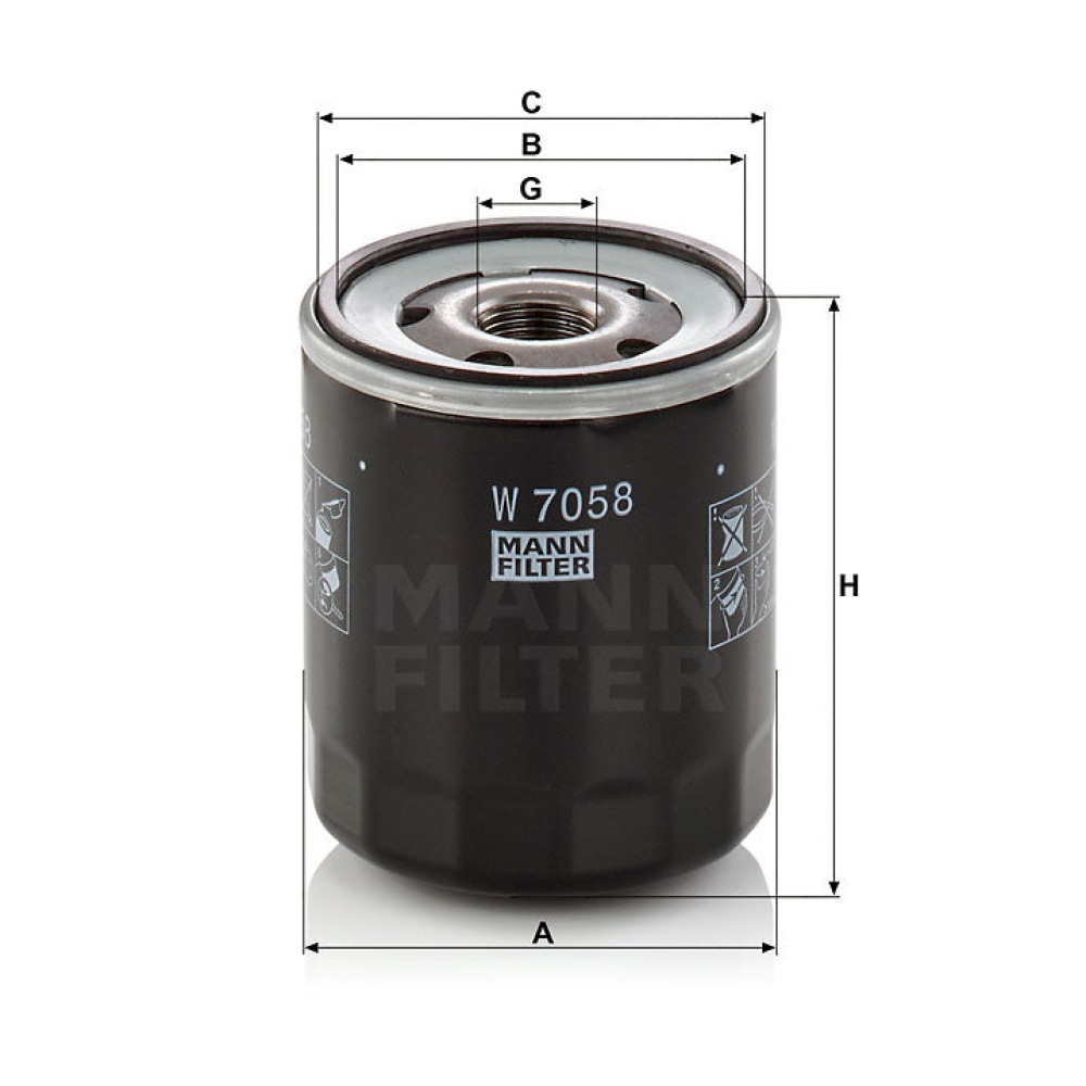 Ölfilter Mann Hummel - W 7058 passend zu CATERPILLAR