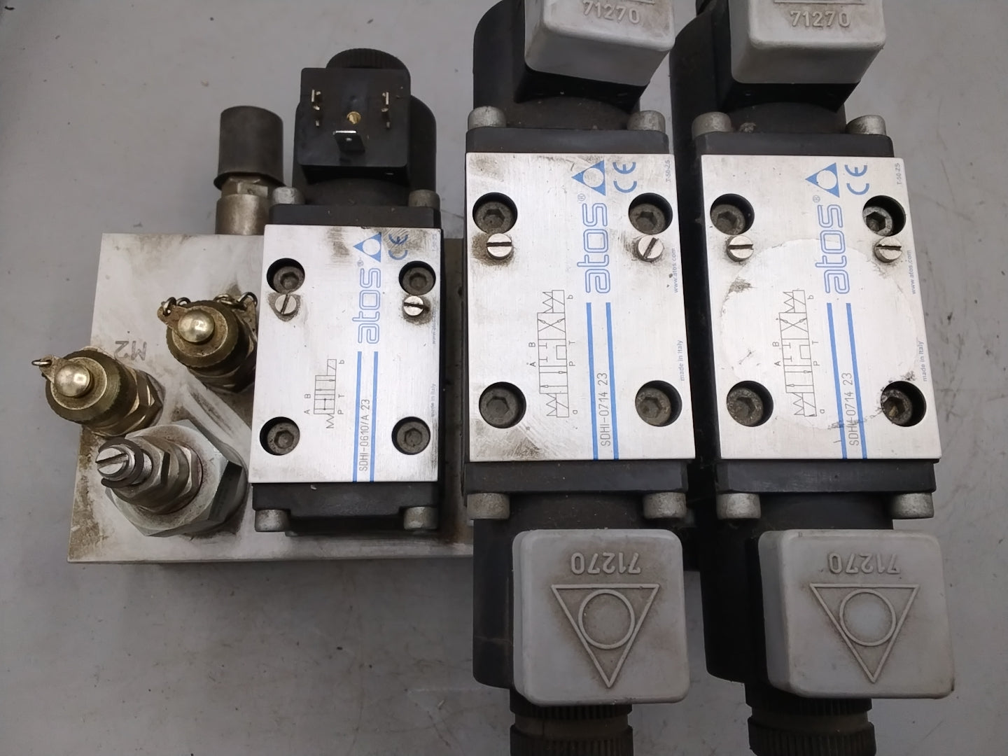 Monoblock Nivellierung mit Atos Ventilen SDHI-071423 und SDHI-0610/A 23 auf Atos 012571 09/10 MS-45