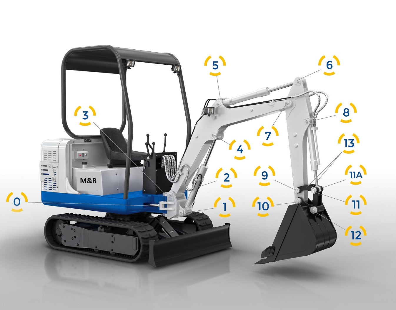 Umlenkhebelsatz, alternativ, Pos. 13, passend für Yanmar B15-3