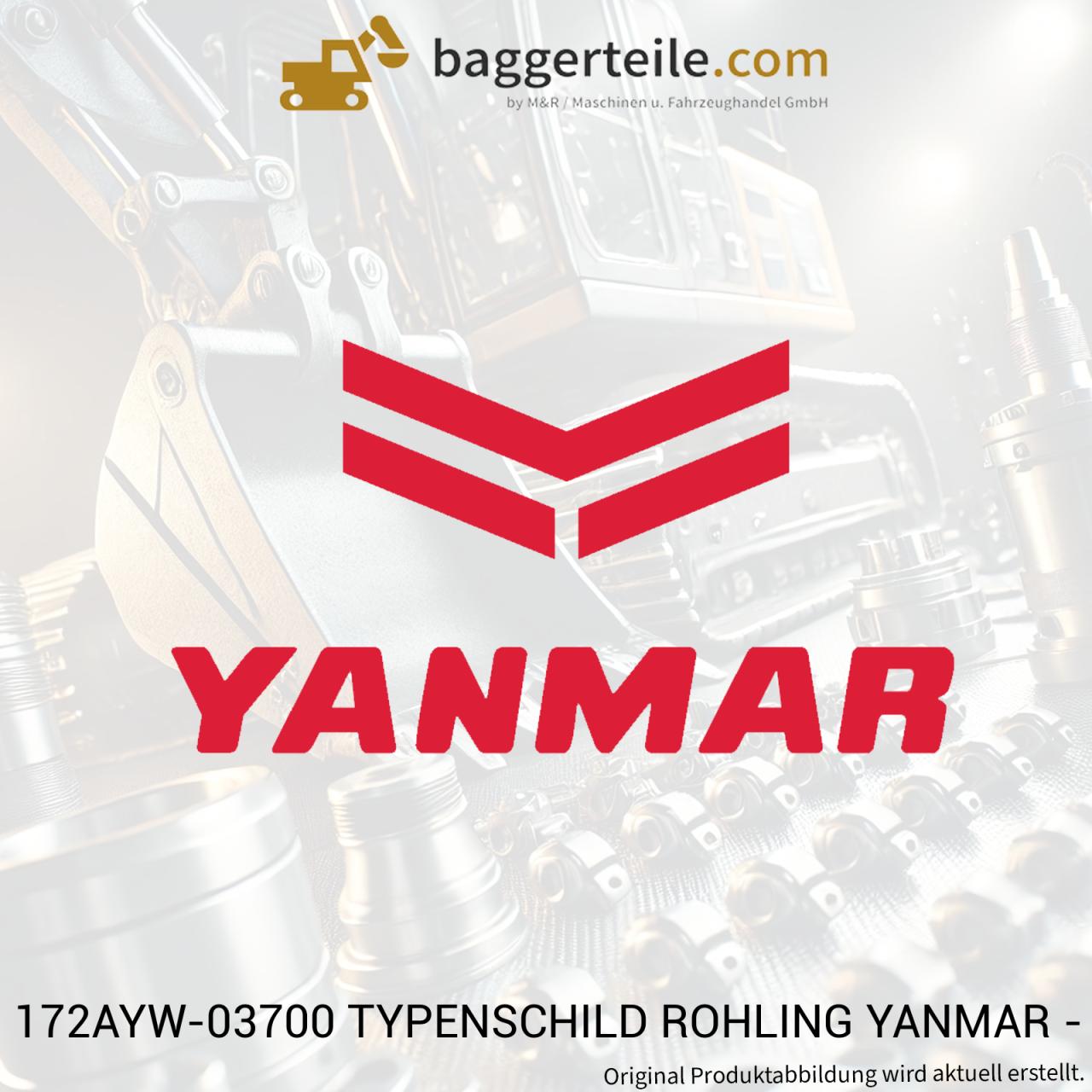 172AYW-03700 TYPENSCHILD ROHLING YANMAR - ALUMINIUM - 96X60X1