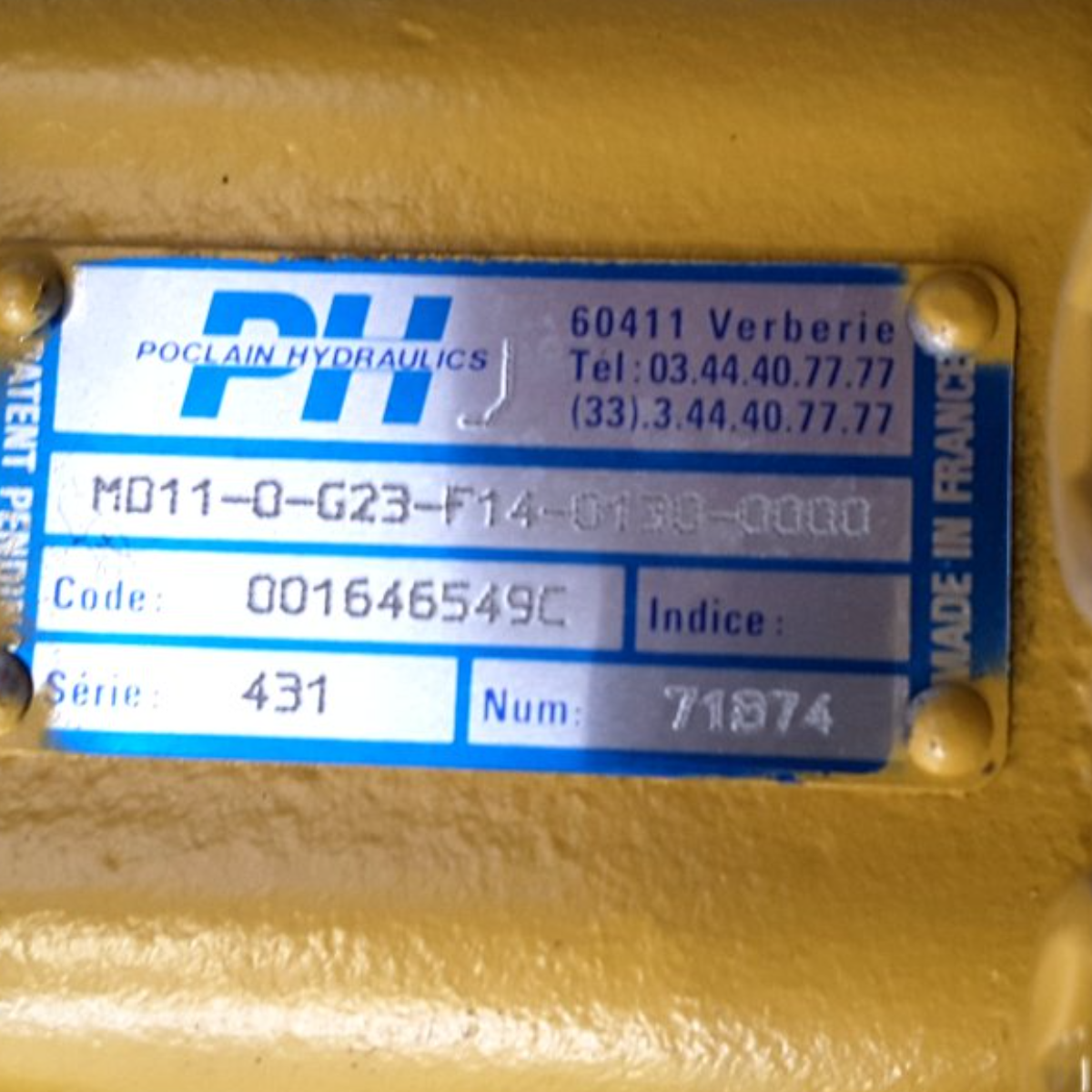 Hydraulikmotor Poclain MD11-0-G23-F14-0130-0000 / BOMAG Artnr 05818254