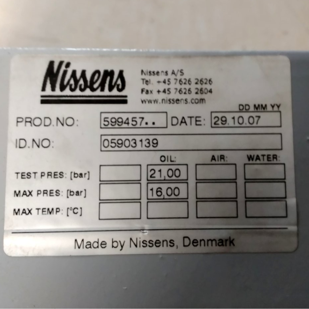 NISSAN Ölkühler 599457