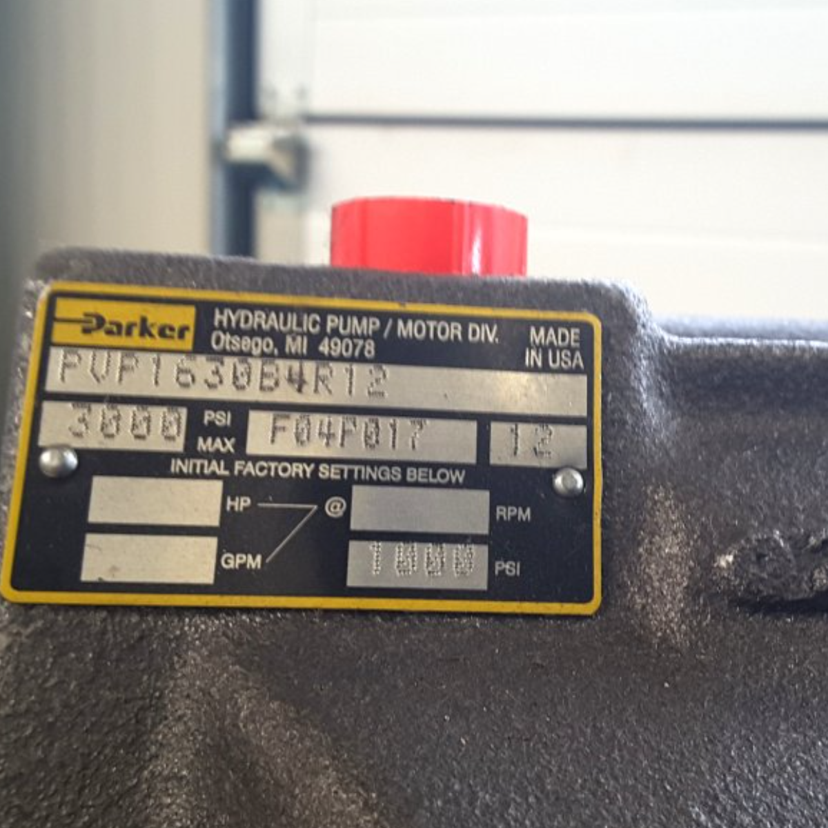 Parker Hydraulikpumpe PUF1630B4R12 defekt