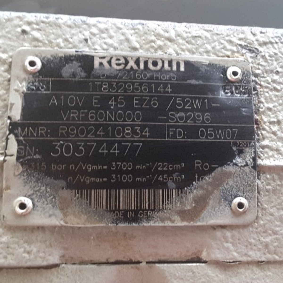 Bosch Rexroth Hydraulikpumpe A10V E 45 EZ6 / 52W1