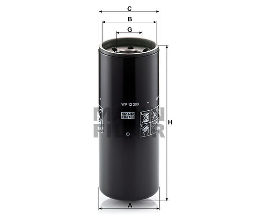 Luftfilter Mann Hummel - WP 12 300 passend zu KOMATSU