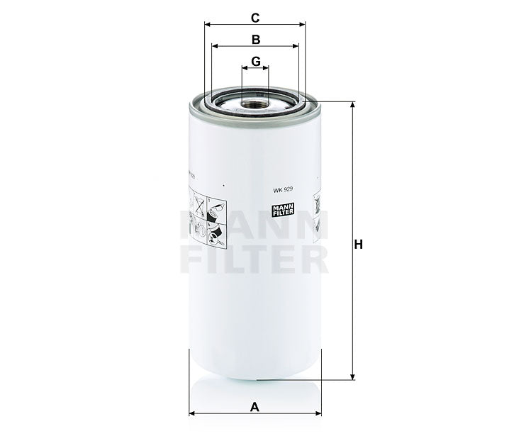 Kraftstofffilter Mann Hummel - WK 929 x passend zu CASE/CASE IH