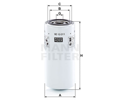 Luftfilter Mann Hummel - WD 10 011 passend zu JOHN DEERE