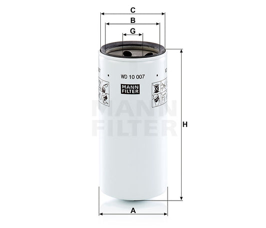 Luftfilter Mann Hummel - WD 10 007 passend zu CATERPILLAR