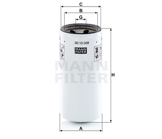 Luftfilter Mann Hummel - WD 10 008 passend zu KOMATSU