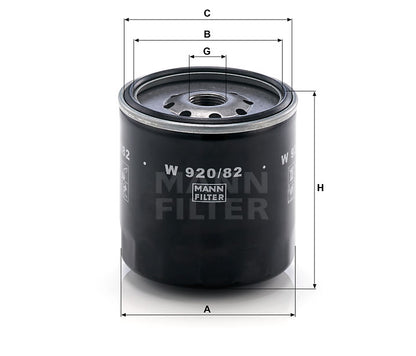 Ölfilter Mann Hummel - W 920/82 passend zu JOHN DEERE