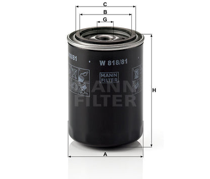 Luftfilter Mann Hummel - W 818/81 passend zu YANMAR