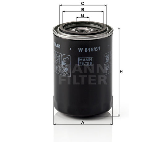Luftfilter Mann Hummel - W 818/81 passend zu KOMATSU