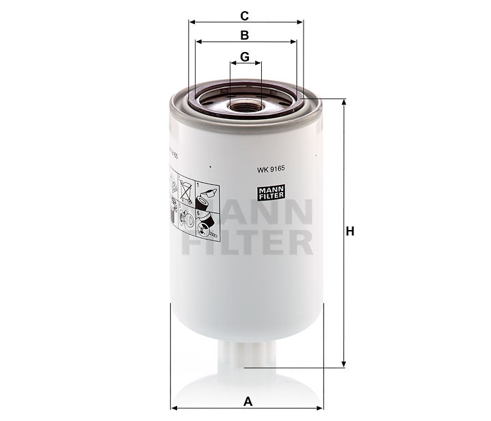 Kraftstofffilter Mann Hummel - WK 9165 x passend zu KOMATSU