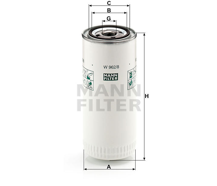 Luftfilter Mann Hummel - W 962/8 passend zu LIEBHERR