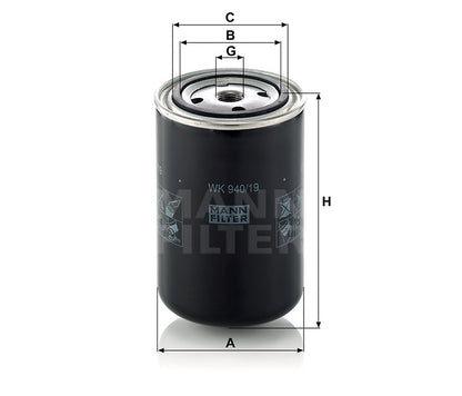 Kraftstofffilter Mann Hummel - WK 940/19 passend zu LIEBHERR