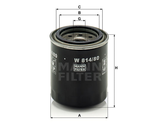 Luftfilter Mann Hummel - W 814/80 passend zu KOMATSU