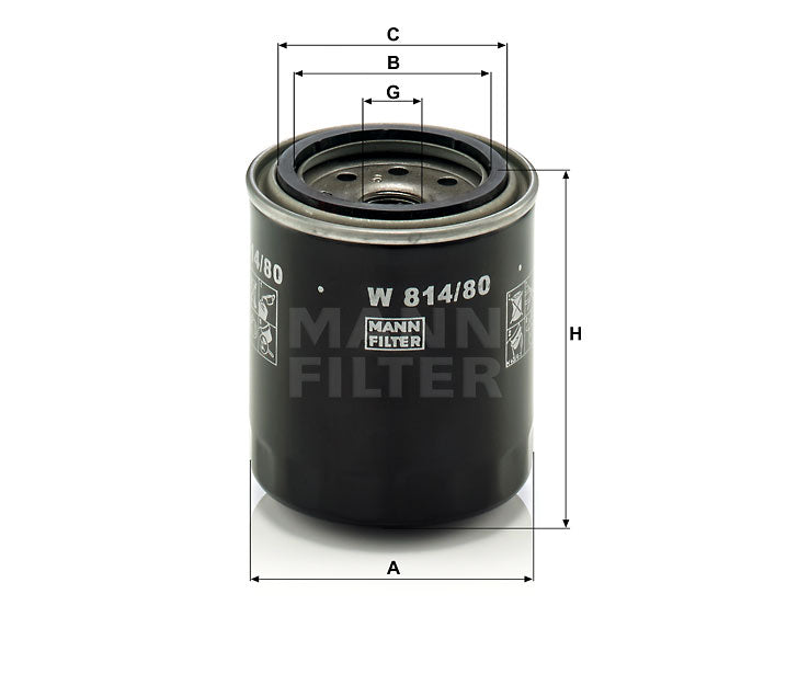 Luftfilter Mann Hummel - W 814/80 passend zu YANMAR