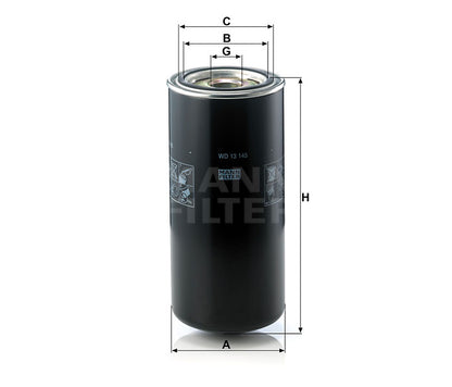 Luftfilter Mann Hummel - WD 13 145 passend zu CASE/CASE IH