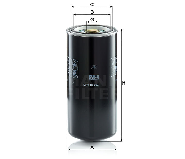 Luftfilter Mann Hummel - WD 13 145/1 passend zu CASE/CASE IH