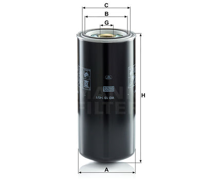 Luftfilter Mann Hummel - WD 13 145/1 passend zu CASE/CASE IH