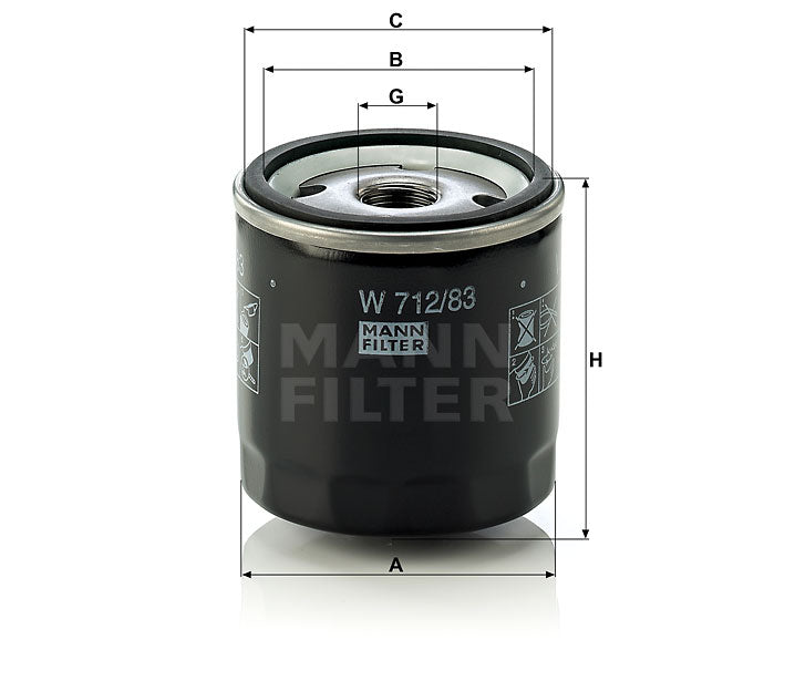 Luftfilter Mann Hummel - W 712/83 passend zu CATERPILLAR