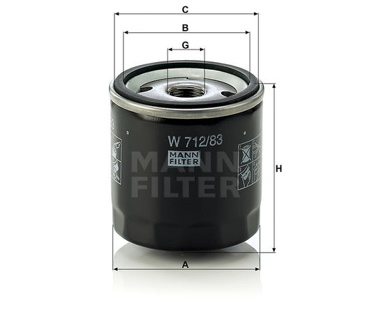Luftfilter Mann Hummel - W 712/83 passend zu CATERPILLAR