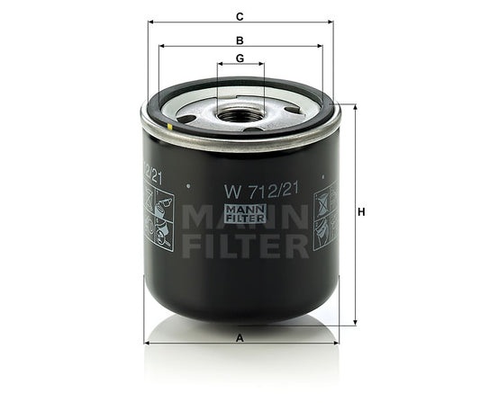Luftfilter Mann Hummel - W 712/21 passend zu LIEBHERR