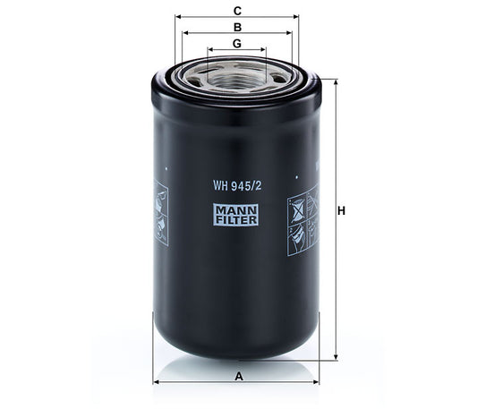 Luftfilter Mann Hummel - WH 945/2 passend zu CATERPILLAR