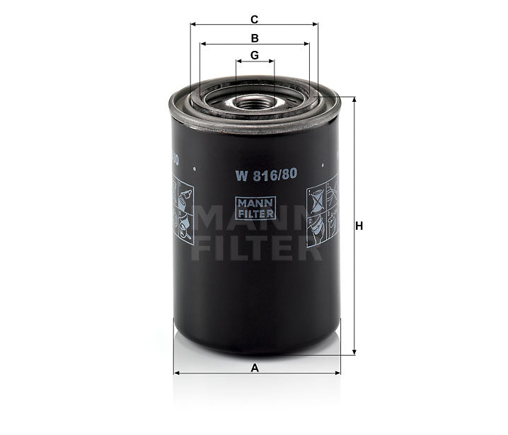 Luftfilter Mann Hummel - W 816/80 passend zu KOMATSU