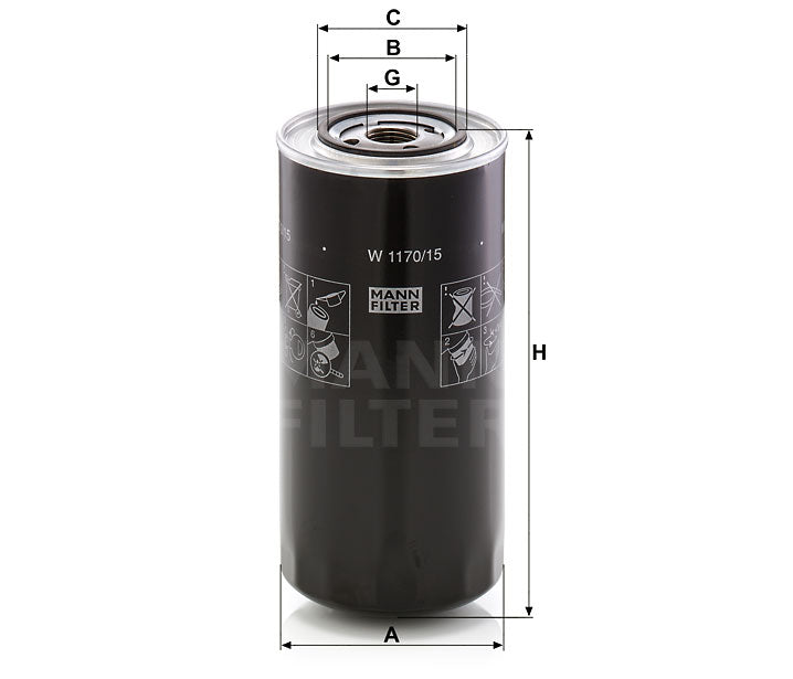 Luftfilter Mann Hummel - W 1170/15 passend zu CASE/CASE IH