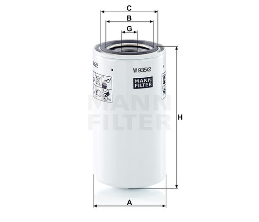 Luftfilter Mann Hummel - W 935/2 passend zu CATERPILLAR