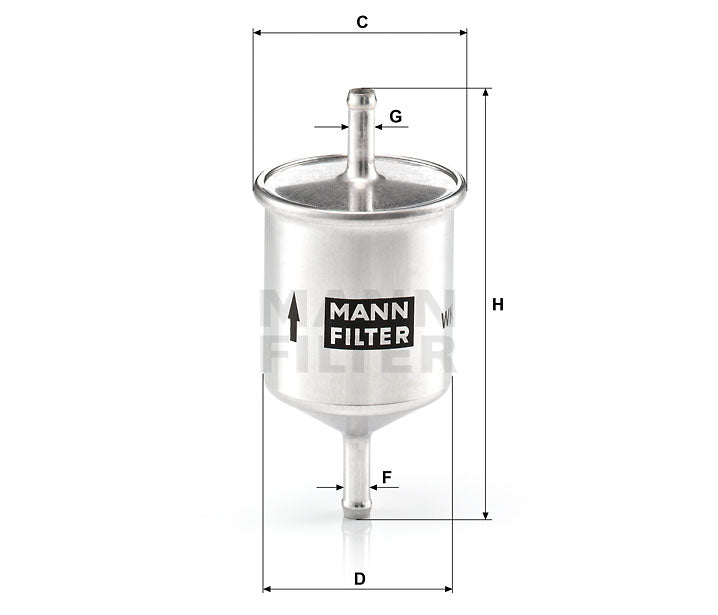 Kraftstofffilter Mann Hummel - WK 66 passend zu KUBOTA