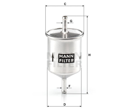 Kraftstofffilter Mann Hummel - WK 66 passend zu KUBOTA