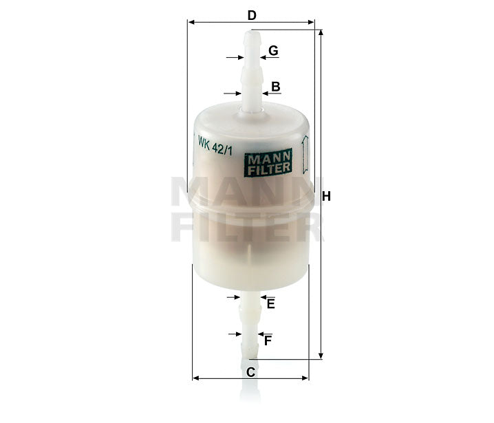 Kraftstofffilter Mann Hummel - WK 42/1 passend zu JOHN DEERE