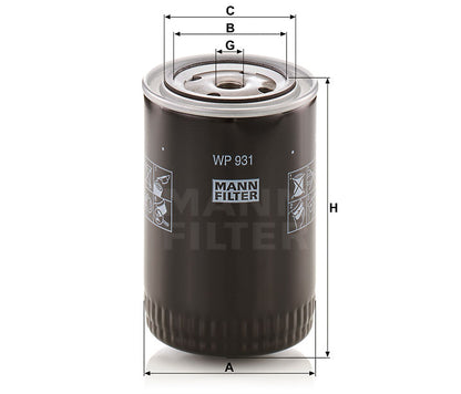 Luftfilter Mann Hummel - WP 931 passend zu KOMATSU