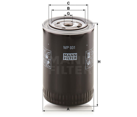 Luftfilter Mann Hummel - WP 931 passend zu KOMATSU