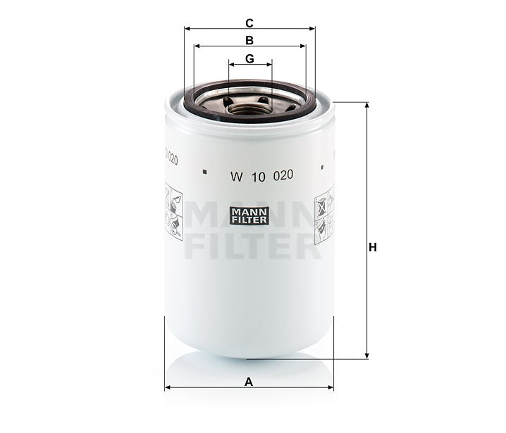 Luftfilter Mann Hummel - W 10 020 passend zu JOHN DEERE