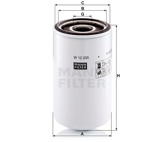 Luftfilter Mann Hummel - W 12 205 passend zu KOMATSU