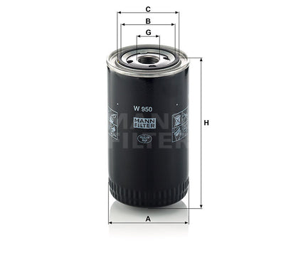 Luftfilter Mann Hummel - W 950 passend zu YANMAR