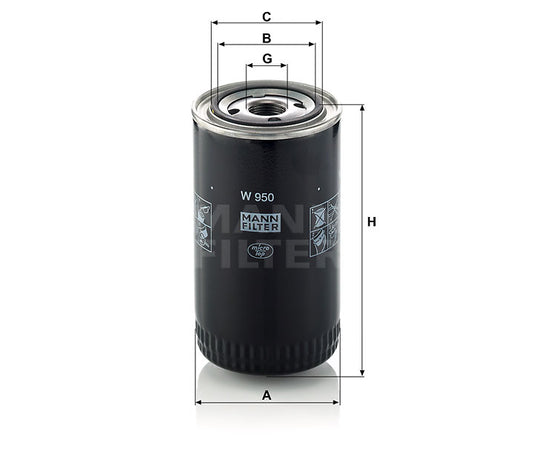 Luftfilter Mann Hummel - W 950 passend zu KOMATSU